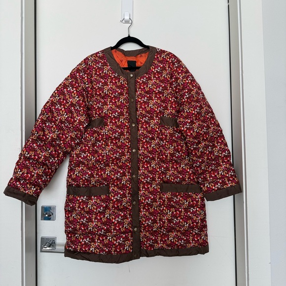 Anna Sui Anthropologie Pop-Pourri Posies Floral Puffer Coat Large - Picture 5 of 12
